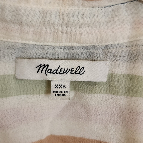 Madewell stripped button-down shirt size XXS over-sized style - Picture 3 of 4